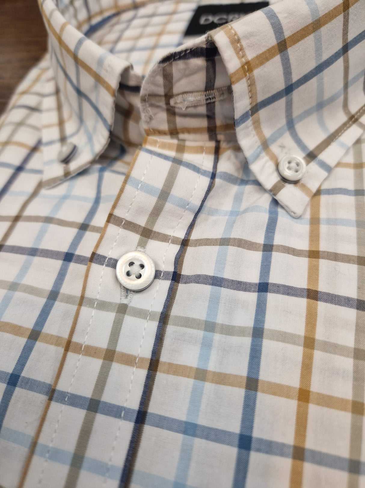 D.C.R.K. Creek Beige & White Check Shirt Beige
