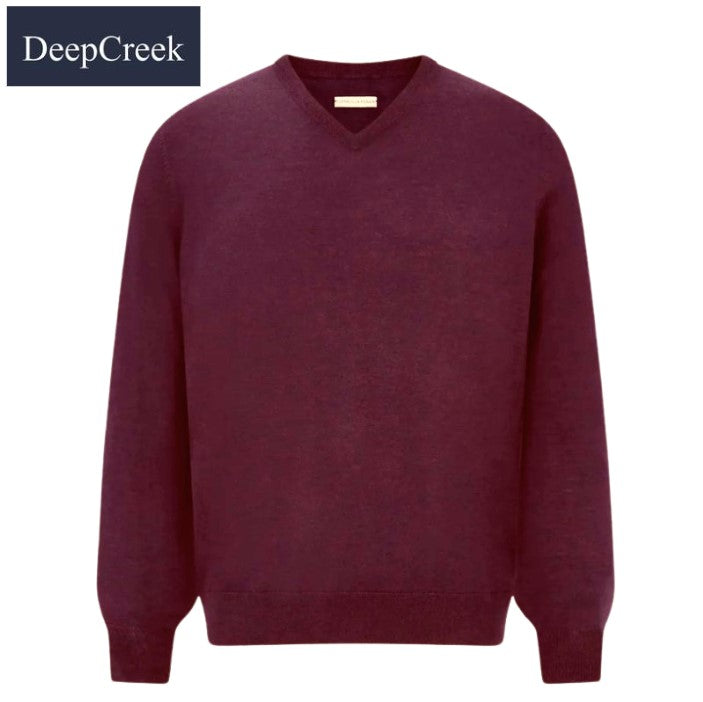 D.C.R.K. V-Neck Berry Knit Jumper Pink