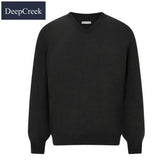 D.C.R.K. V-Neck Black Knit Jumper Black