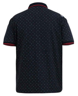 Duke X-Tall Ashwell Navy Pattern Polo Navy