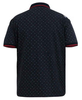 Duke X-Tall Ashwell Navy Pattern Polo Navy