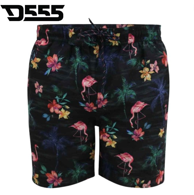 Duke Campton Flamingo Black Swim Shorts Black