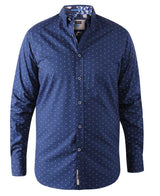 Duke Chilton Navy Micro Print Shirt Navy