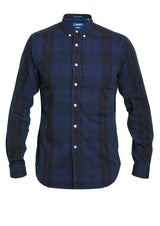 Duke X-Tall Davenport Navy Check Shirt Navy
