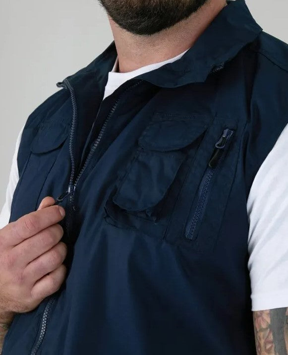 Duke Enzo Multi Pocket Gillet Navy