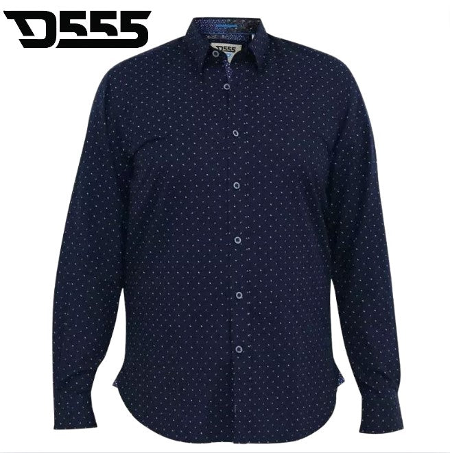 Duke Epping Navy Print Pattern Shirt Navy