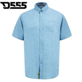 Duke Falmouth Linen Mix Sky Shirt Blue