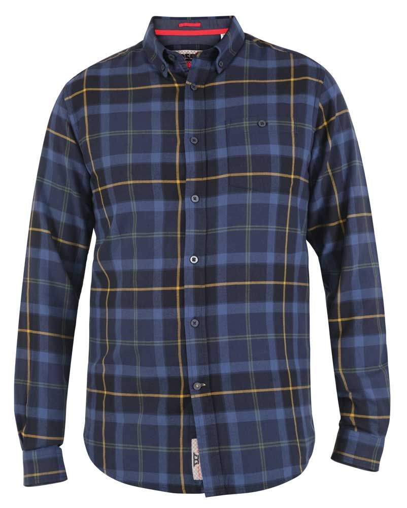 Duke Helston Blue Flannel Check Shirt Blue