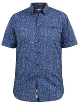 Duke Kyle Print Blue Short Sleeve Shirt Blue