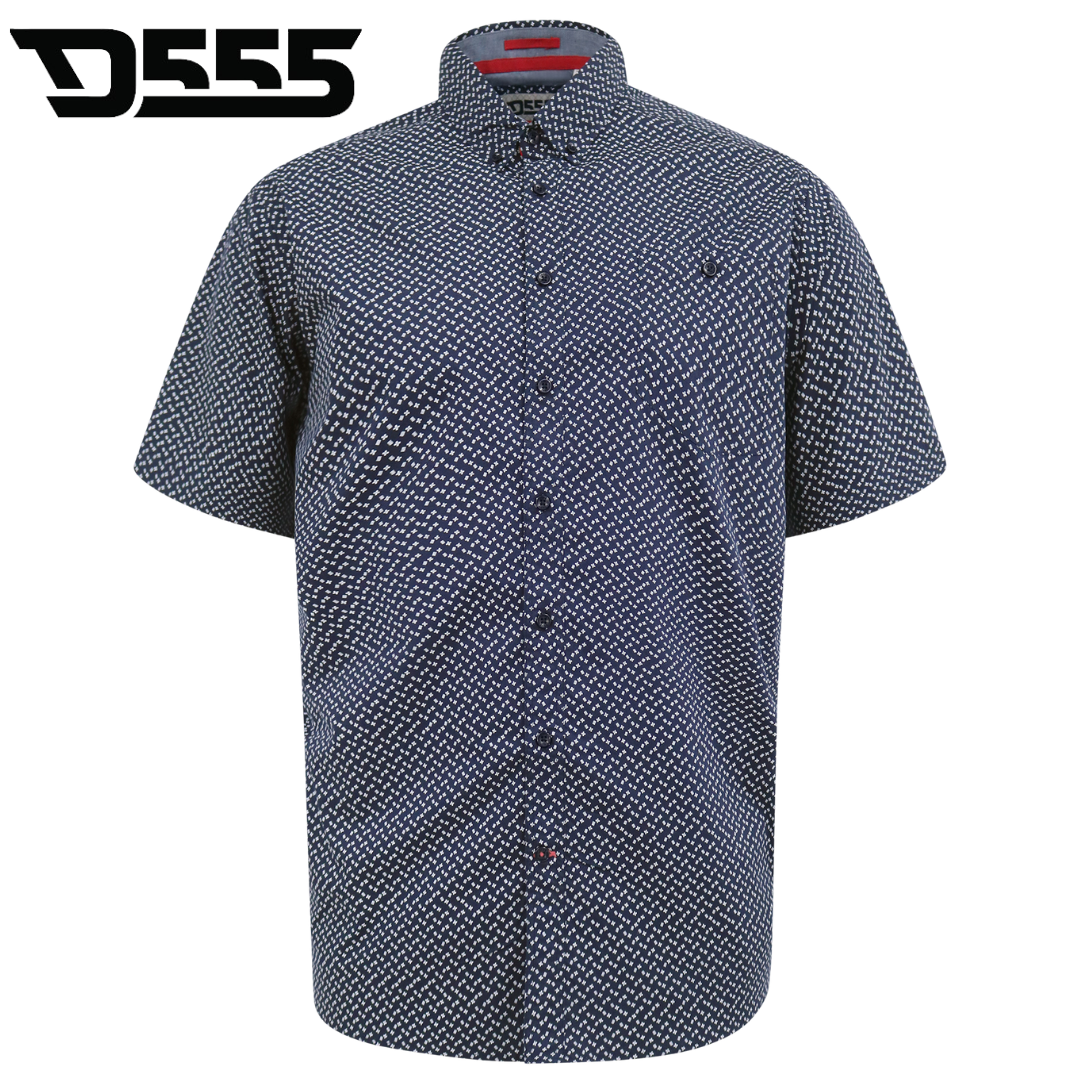 Duke Melrose Print Short Sleeve Shirt Navy