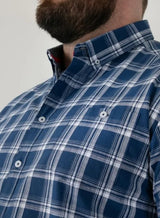 Duke Morris Check Short Sleeve Shirt Blue