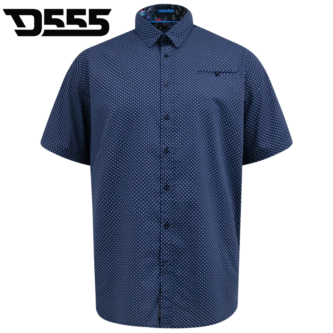 Duke Norwich Micro Print Shirt Navy