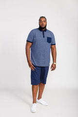 Duke X-Tall Oxley Navy Stripe Polo Shirt Navy
