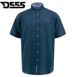 Duke Pontefract Linen Mix Pattern Shirt Navy