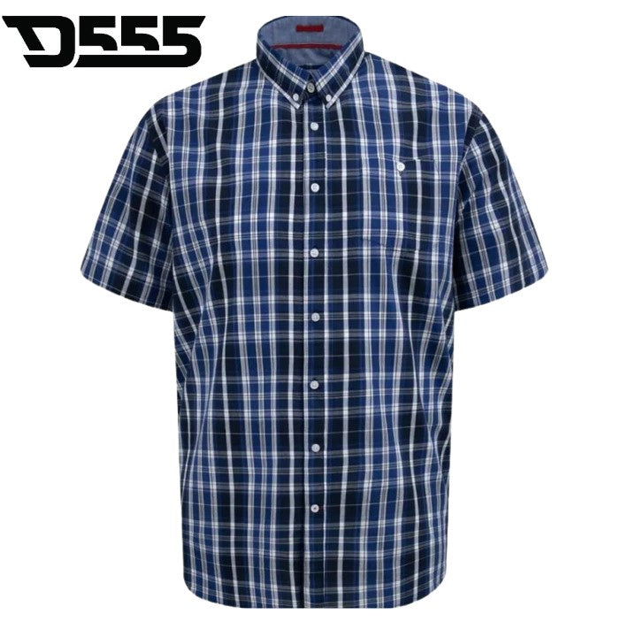 Duke Walsall Blue & Navy Check Shirt Blue