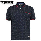 Duke X-Tall Ashwell Navy Pattern Polo Navy