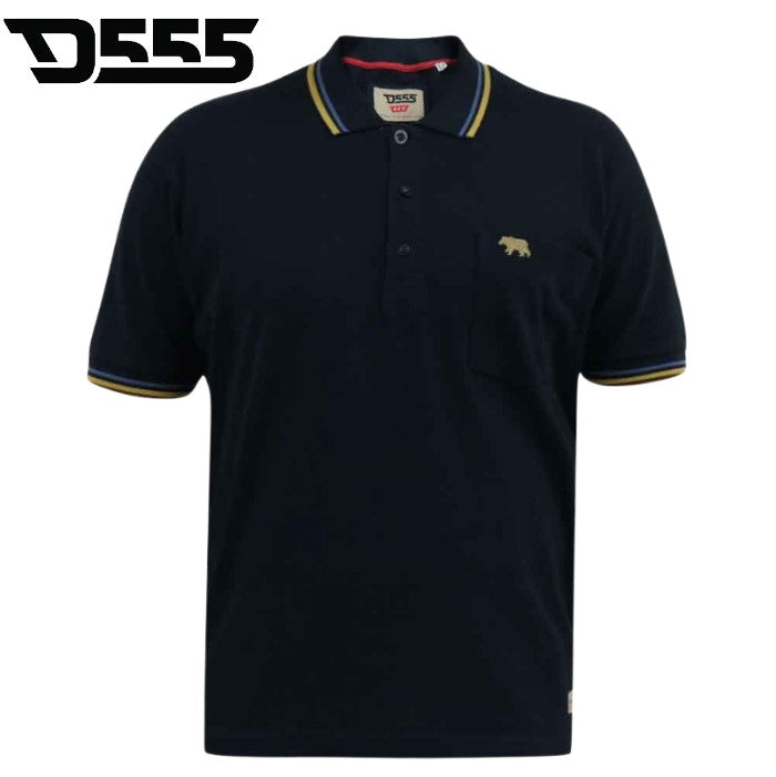 Duke X-Tall Hamford Navy Tipped Polo Navy