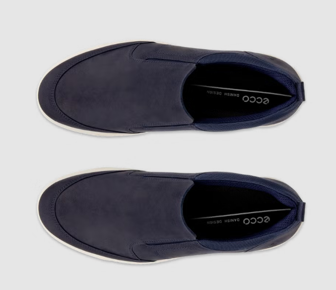 Ecco Byway Nubuck Navy Slip On Shoe Navy