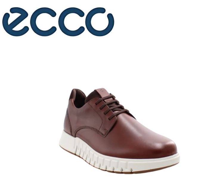 Ecco Gruuv Mocha Leather Shoe Brown