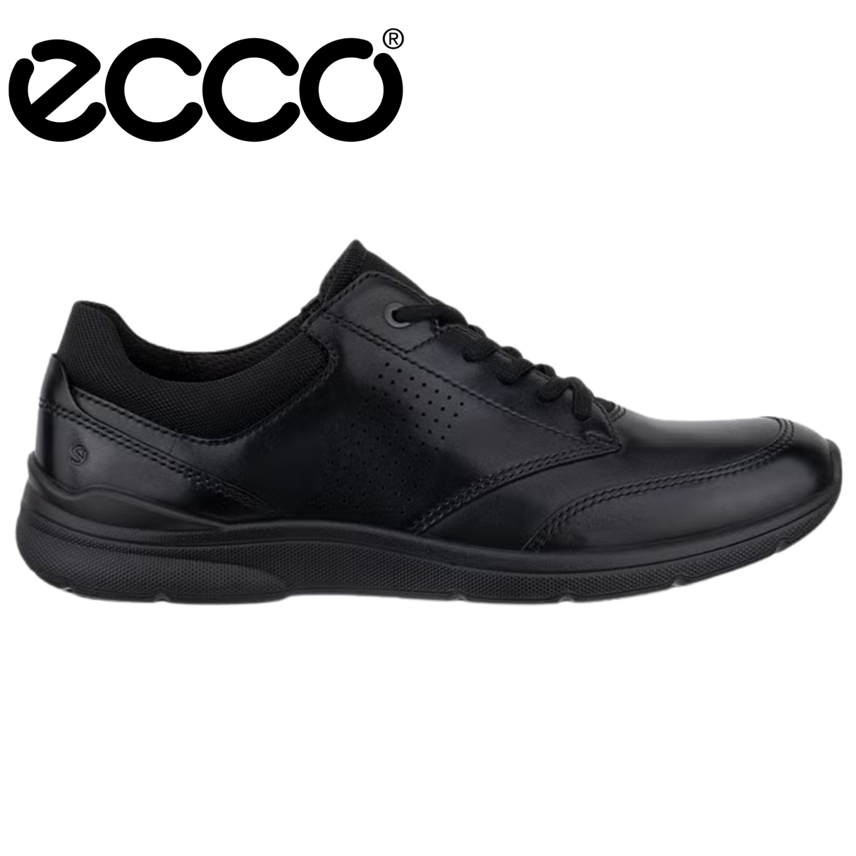 Ecco Irving Leather Black Lace Shoe Black