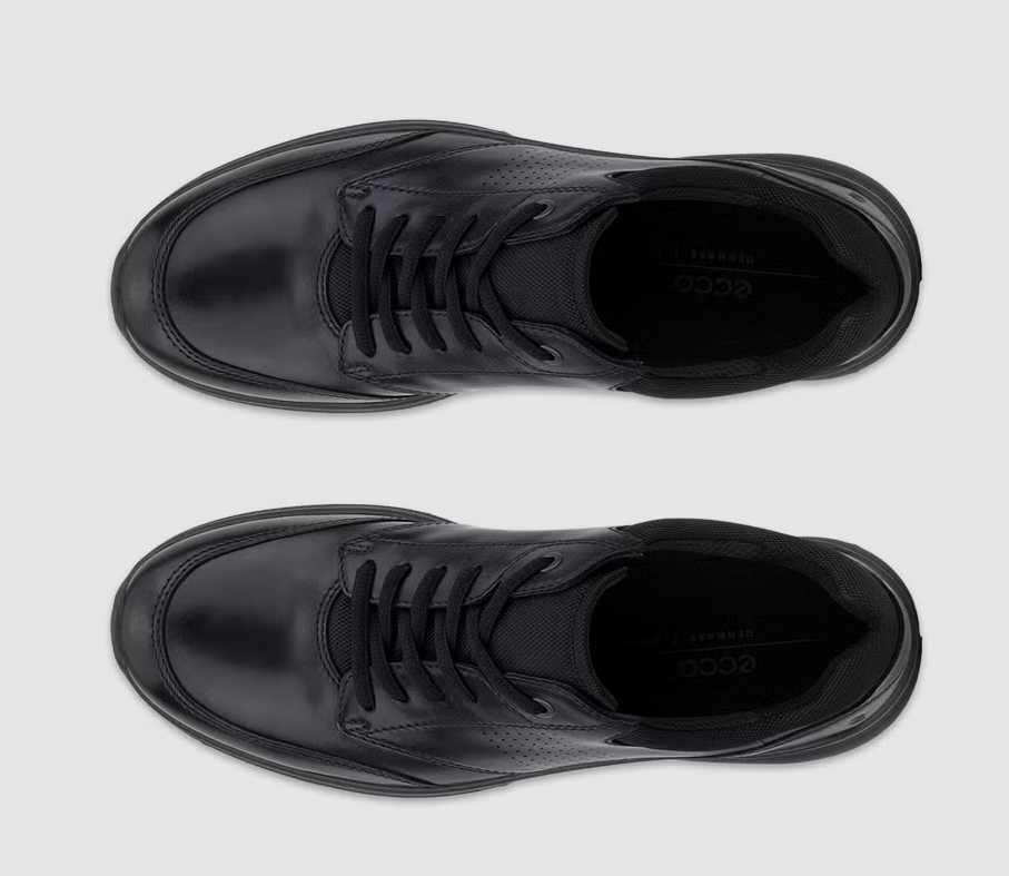 Ecco Irving Leather Black Lace Shoe Black