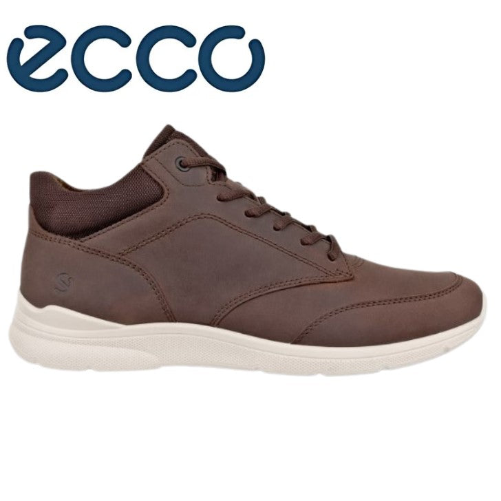 Ecco Irving Mid Cut Mocha Laced Shoe Brown