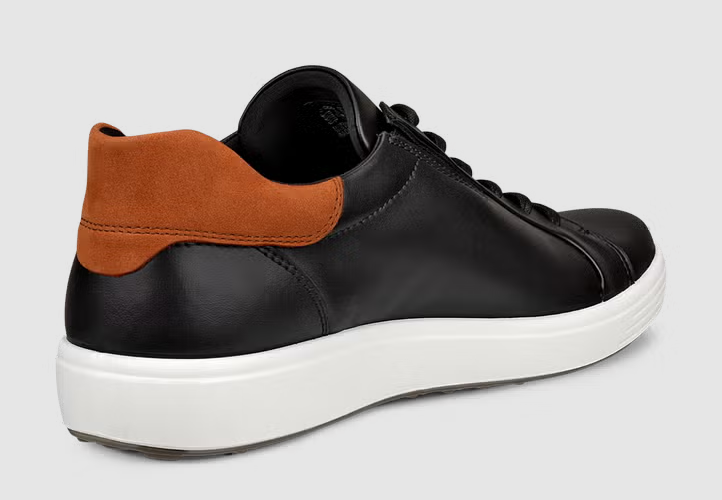 Ecco Soft 7 Leather Black & White Shoe Black