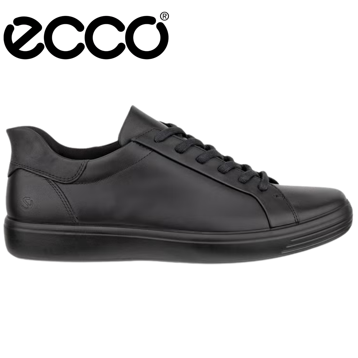 Ecco Soft 7 Leather Black Lace Shoe Black
