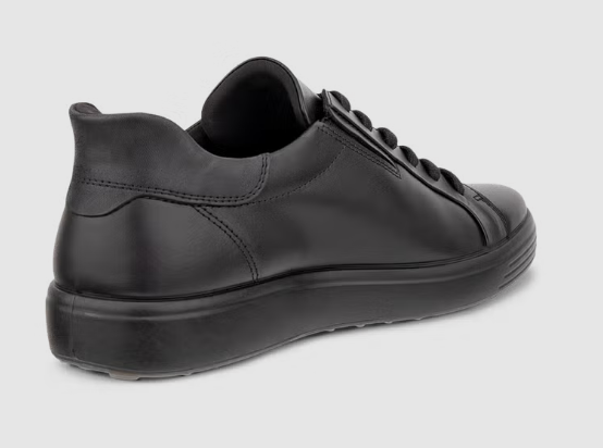 Ecco Soft 7 Leather Black Lace Shoe Black