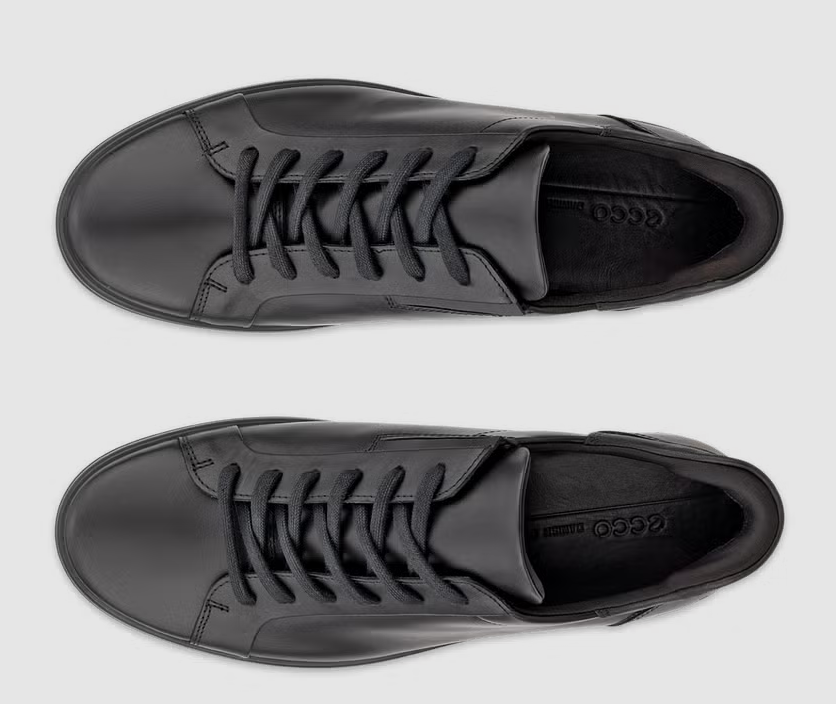 Ecco Soft 7 Leather Black Lace Shoe Black