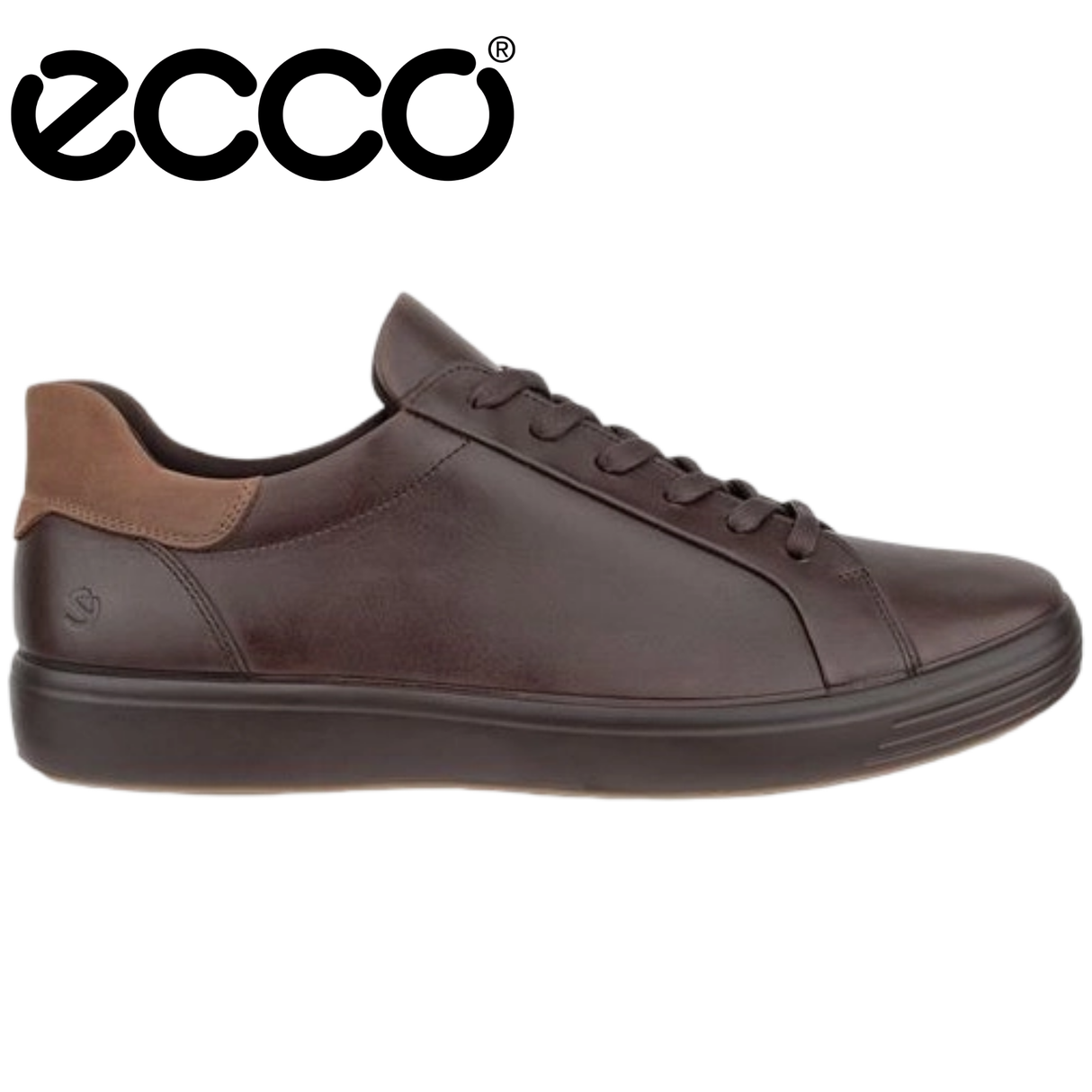 Ecco Soft 7 Leather Mocha Lace Shoe
