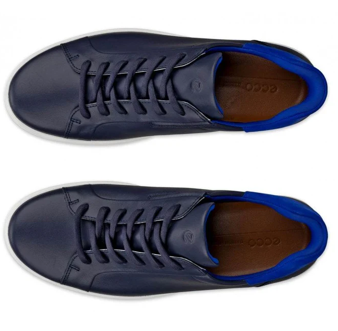 Ecco Soft 7 Leather Marine Lace Shoe Navy