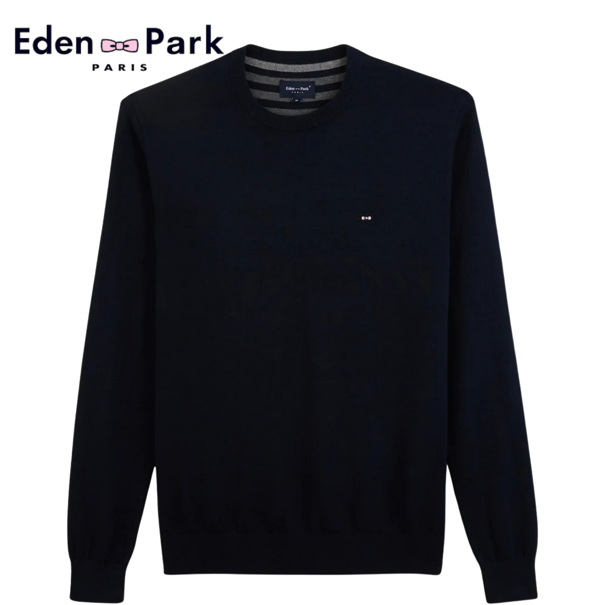 Eden Park Cotton Crew Neck Navy Knit Navy