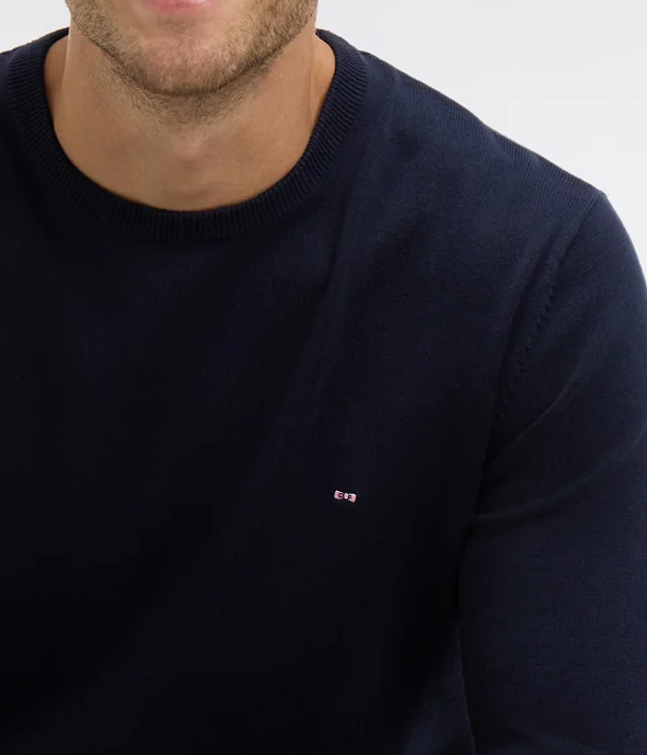 Eden Park Cotton Crew Neck Navy Knit Navy