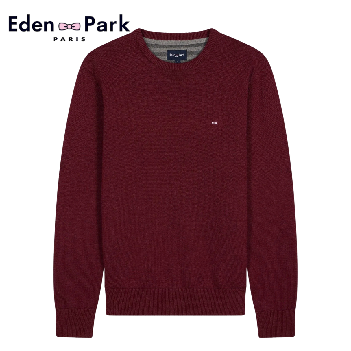 Eden Park Cotton Crew Neck Wine Knit Wine