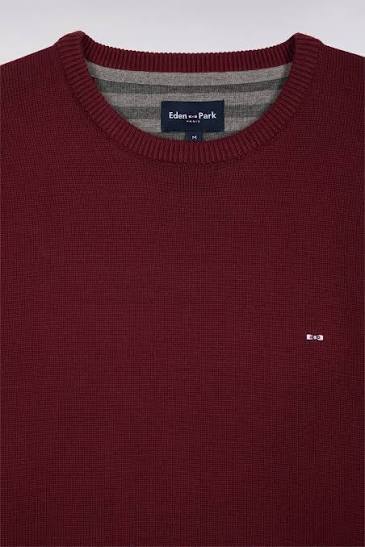 Eden Park Cotton Crew Neck Wine Knit Wine