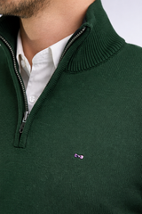 Eden Park Edinburgh 1/4 Zip Bottle Knit Green
