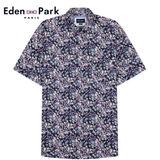 Eden Park Floral Print Poplin Shirt Purple