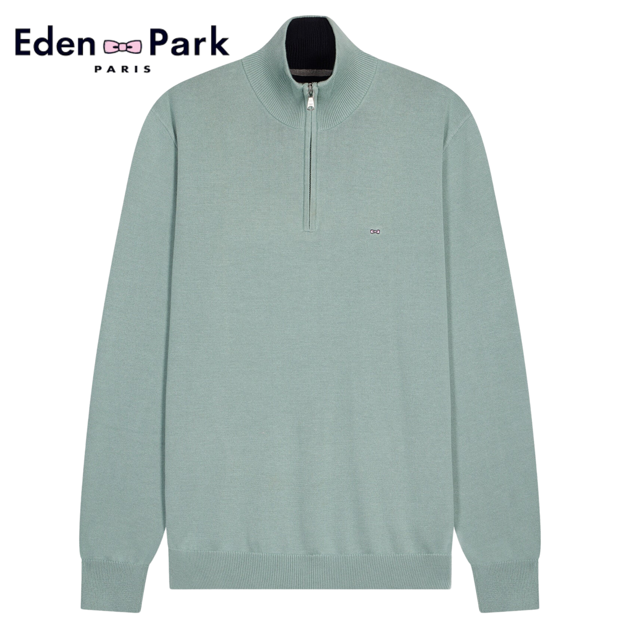 Eden Park Honeycomb 1/4 Zip Sweater Green
