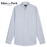 Eden Park Baton Stripe Oxford Shirt Blue