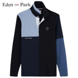 Eden Park Blue Rugby Long Sleeve Polo Blue