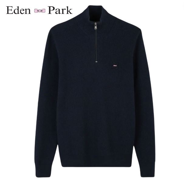 Eden Park 1/4 Zip Knit Cable Knit Navy
