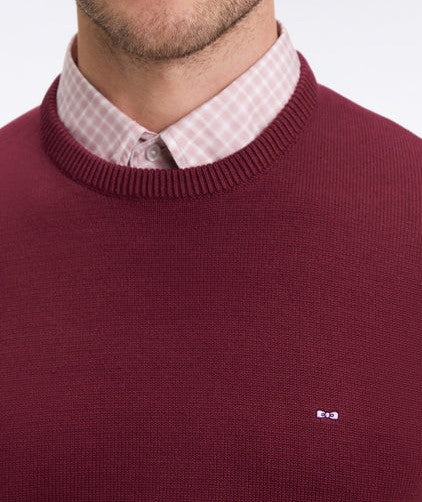 Eden Park Cotton Crew Neck Wine Knit Wine