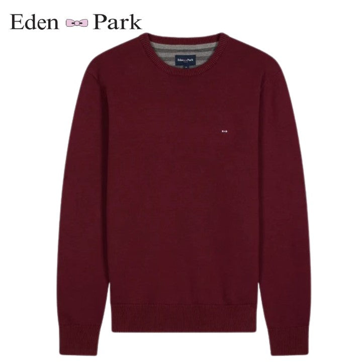 Eden Park Cotton Crew Neck Wine Knit Wine