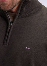 Eden Park Edinburgh 1/4 Zip Bottle Knit Green