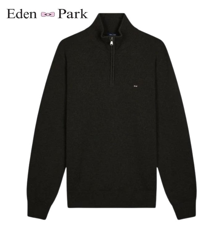 Eden Park Edinburgh 1/4 Zip Bottle Knit Green