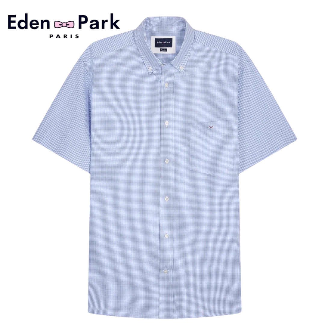 Eden Park Zodiac Gingham Check Shirt Blue