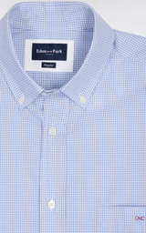 Eden Park Zodiac Gingham Check Shirt Blue