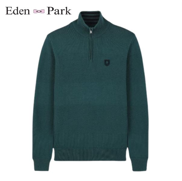 Eden Park Marine Green Quarter Zip Knit Green
