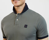 Eden Park Green/Grey Short Sleeve Polo Grey